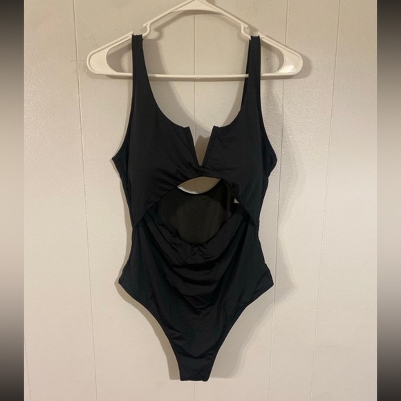 Meyeeka Womens One Piece Swimsuit V Neck Tummy Control Open Back NWT L - Picture 5 of 8